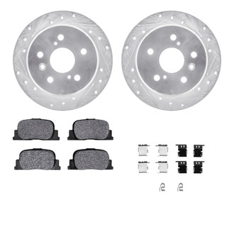 R1 Concepts® - eLINE Series Drilled and Slotted Rear Brake Kit with Ceramic Pads