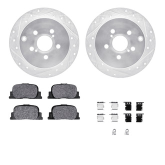 R1 Concepts® - eLINE Series Drilled and Slotted Rear Brake Kit with Ceramic Pads