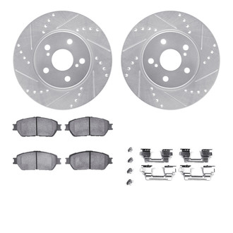 R1 Concepts® - eLINE Series Drilled and Slotted Front Brake Kit with Ceramic Pads