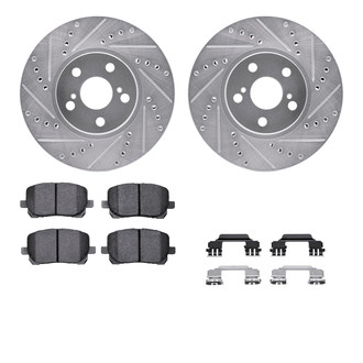 R1 Concepts® - eLINE Series Drilled and Slotted Front Brake Kit with Ceramic Pads