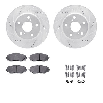 R1 Concepts® - eLINE Series Drilled and Slotted Front Brake Kit with Ceramic Pads