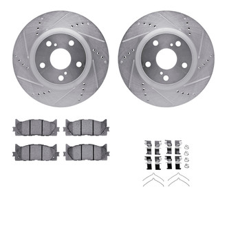R1 Concepts® - eLINE Series Drilled and Slotted Front Brake Kit with Ceramic Pads