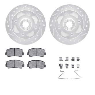 R1 Concepts® - eLINE Series Drilled and Slotted Front Brake Kit with Ceramic Pads