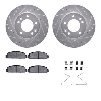 R1 Concepts® - eLINE Series Drilled and Slotted Front Brake Kit with Ceramic Pads