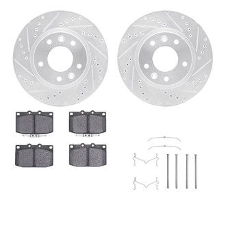 R1 Concepts® - eLINE Series Drilled and Slotted Front Brake Kit with Ceramic Pads