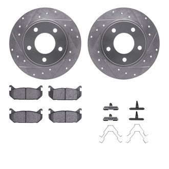 R1 Concepts® - eLINE Series Drilled and Slotted Rear Brake Kit with Ceramic Pads