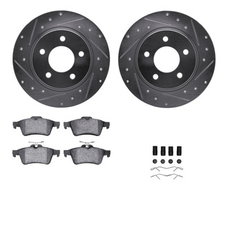 R1 Concepts® - eLINE Series Drilled and Slotted Rear Brake Kit with Ceramic Pads