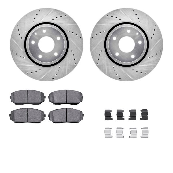  R1 Concepts® - Drilled and Slotted Front Brake Kit with Ceramic Pads