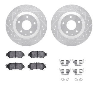 R1 Concepts® - eLINE Series Drilled and Slotted Rear Brake Kit with Ceramic Pads