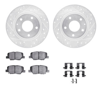 R1 Concepts® - eLINE Series Drilled and Slotted Rear Brake Kit with Ceramic Pads