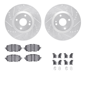 R1 Concepts® - eLINE Series Drilled and Slotted Front Brake Kit with Ceramic Pads