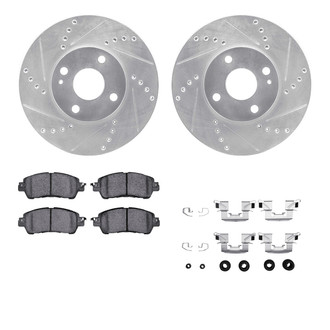 R1 Concepts® - eLINE Series Drilled and Slotted Brake Kit with Ceramic Pads