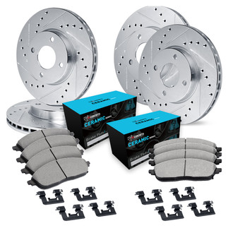 R1 Concepts® - eLINE Series Drilled and Slotted Brake Kit with Ceramic Pads
