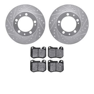 R1 Concepts® - eLINE Series Drilled and Slotted Front Brake Kit with Ceramic Pads