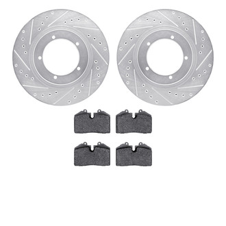 R1 Concepts® - eLINE Series Drilled and Slotted Front Brake Kit with Ceramic Pads