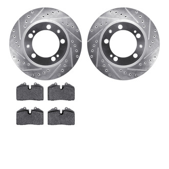 R1 Concepts® - eLINE Series Drilled and Slotted Front Brake Kit with Ceramic Pads