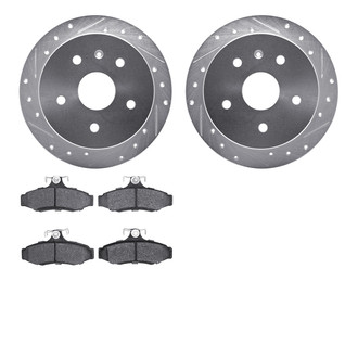 R1 Concepts® - eLINE Series Drilled and Slotted Rear Brake Kit with Ceramic Pads