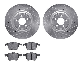 R1 Concepts® - eLINE Series Drilled and Slotted Front Brake Kit with Ceramic Pads