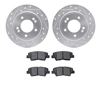 R1 Concepts® - eLINE Series Drilled and Slotted Rear Brake Kit with Ceramic Pads