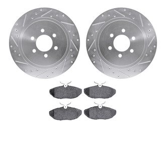 R1 Concepts® - eLINE Series Drilled and Slotted Rear Brake Kit with Ceramic Pads