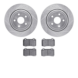 R1 Concepts® - eLINE Series Drilled and Slotted Rear Brake Kit with Ceramic Pads