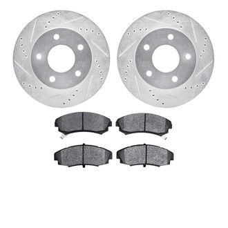R1 Concepts® - eLINE Series Drilled and Slotted Front Brake Kit with Ceramic Pads