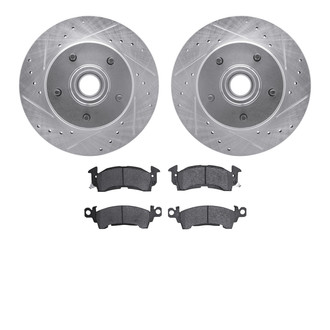 R1 Concepts® - eLINE Series Drilled and Slotted Front Brake Kit with Ceramic Pads