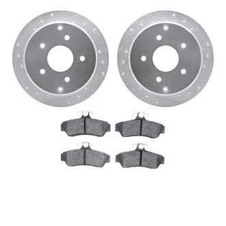 R1 Concepts® - eLINE Series Drilled and Slotted Rear Brake Kit with Ceramic Pads