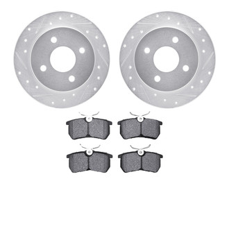 R1 Concepts® - eLINE Series Drilled and Slotted Rear Brake Kit with Ceramic Pads