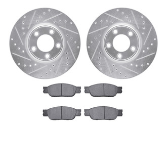 R1 Concepts® - eLINE Series Drilled and Slotted Brake Kit with Ceramic Pads