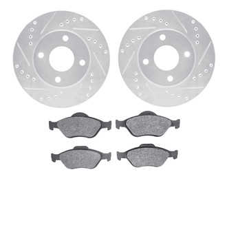 R1 Concepts® - eLINE Series Drilled and Slotted Front Brake Kit with Ceramic Pads