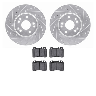 R1 Concepts® - eLINE Series Drilled and Slotted Front Brake Kit with Ceramic Pads
