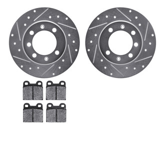 R1 Concepts® - eLINE Series Drilled and Slotted Rear Brake Kit with Ceramic Pads