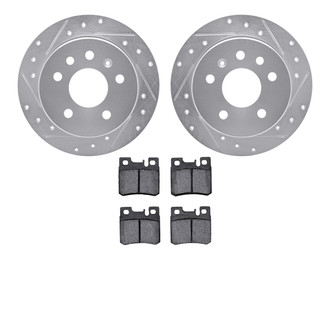 R1 Concepts® - eLINE Series Drilled and Slotted Rear Brake Kit with Ceramic Pads