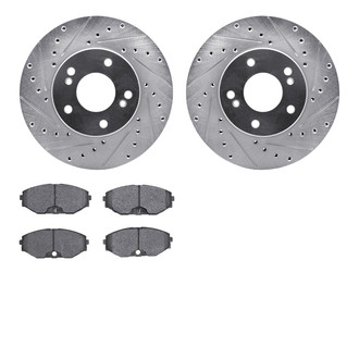 R1 Concepts® - eLINE Series Drilled and Slotted Front Brake Kit with Ceramic Pads