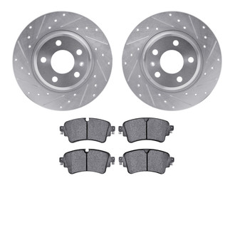 R1 Concepts® - eLINE Series Drilled and Slotted Rear Brake Kit with Ceramic Pads