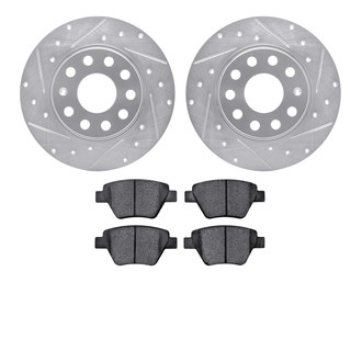 R1 Concepts® - eLINE Series Drilled and Slotted Rear Brake Kit with Ceramic Pads