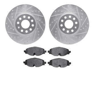 R1 Concepts® - eLINE Series Drilled and Slotted Brake Kit with Ceramic Pads