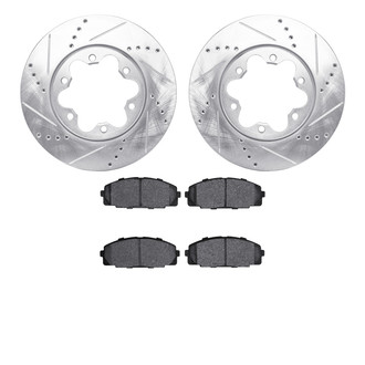 R1 Concepts® - eLINE Series Drilled and Slotted Front Brake Kit with Ceramic Pads