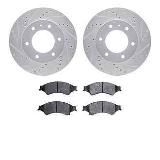 R1 Concepts® - eLINE Series Drilled and Slotted Front Brake Kit with Ceramic Pads