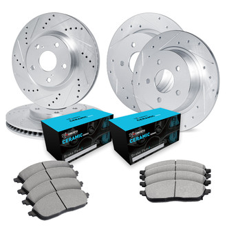 R1 Concepts® - Drilled and Slotted Brake Kit with Ceramic Pads