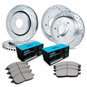 R1 Concepts® - eLINE Series Drilled and Slotted Brake Kit with Ceramic Pads
