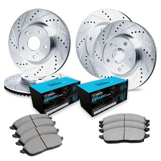R1 Concepts® - eLINE Series Drilled and Slotted Brake Kit with Ceramic Pads