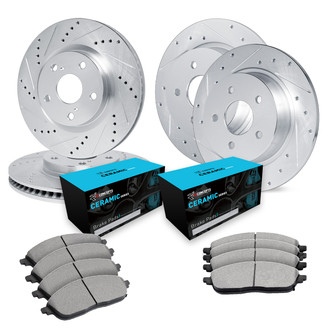 R1 Concepts® - eLINE Series Drilled and Slotted Brake Kit with Ceramic Pads