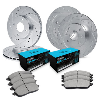 R1 Concepts® - eLINE Series Drilled and Slotted Brake Kit with Ceramic Pads
