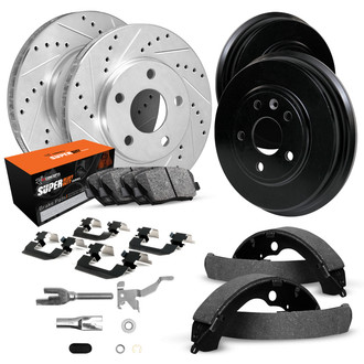 R1 Concepts® - Drilled and Slotted Brake Kit with Super Duty Pads