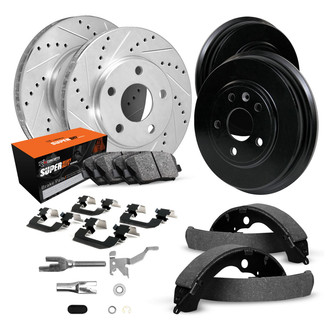 R1 Concepts® - Drilled and Slotted Brake Kit with Super Duty Pads