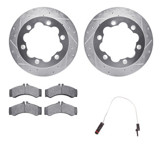 R1 Concepts® - Drilled and Slotted Rear Brake Kit with Super Duty Pads