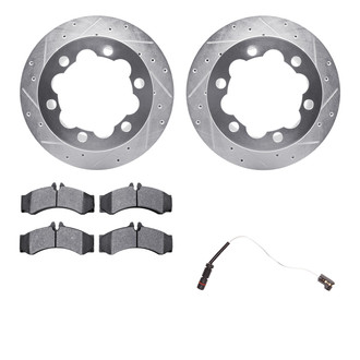 R1 Concepts® - Drilled and Slotted Rear Brake Kit with Super Duty Pads