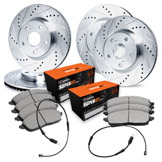 R1 Concepts® - Drilled and Slotted Front and Rear Brake Kit with Super Duty Pads